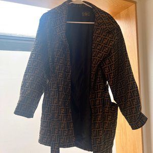 Fendi Zucca Monogram Belt Jacket Size OS